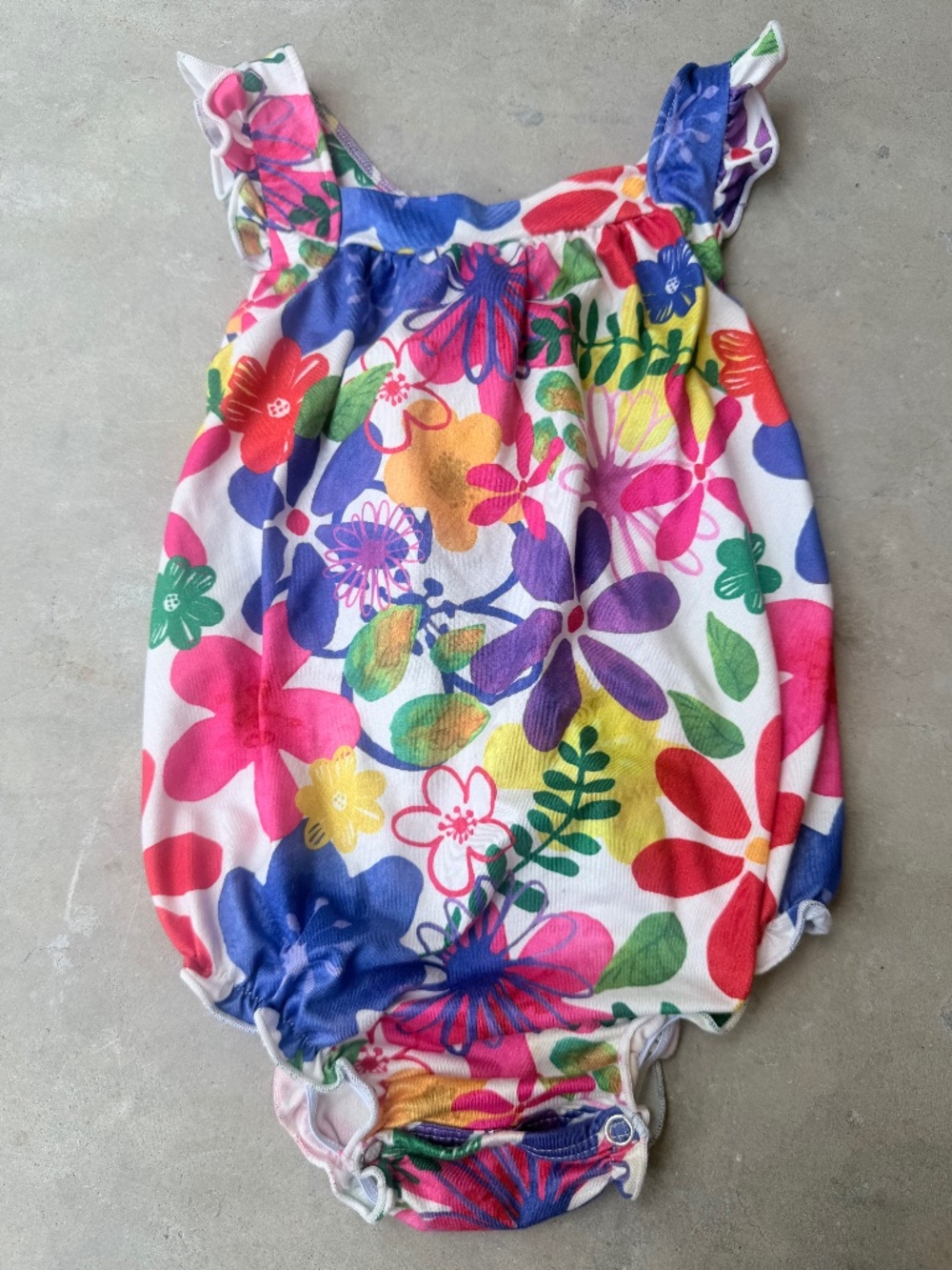Tropical Floral Crossback Sunsuit Bubble Romper